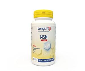LongLife® MSM Plus | MSM con vitamina C, biotina e zinco | Integratore capelli, unghie, pelle | 1000mg OptiMSM® per tavoletta | Alto dosaggio | Fino a 2 mesi di trattamento | Vegano e senza glutine