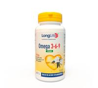 LongLife® Omega 3 6 9 Vegan | Integratore di acidi grassi 100% vegetali ALA e SDA | Ricco di omega 3 | Benessere cardiovascolare | 60 perle | Vegan e senza glutine