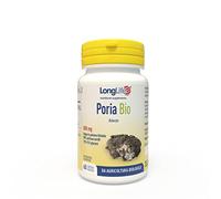 LongLife® Poria Bio | Integratore di poria titolato al 50% in polisaccaridi e al 15% in β(1,3-1,6)-D-glucani | DNA certificato | 60 capsule vegetali | Vegano e senza glutine