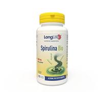 LongLife® Spirulina Bio | Alga titolata in proteine, ficocianina, clorofilla e carotenoidi | BIO | Azione di sostegno e ricostituente | 100 capsule vegetali | Vegano e senza glutine
