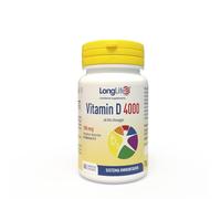 LongLife® Vitamin D 4000 | Vitamina D3 naturale | Alto dosaggio | Difese immunitarie, ossa e denti | Metabolismo del calcio | Fino a 100 giorni di trattamento | Senza glutine e vegetariano