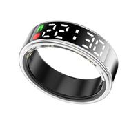 LONGLU Anello intelligente per donne e uomini, con display a LED, fitness tracker con frequenza cardiaca/ossigeno nel sangue/sonno/sport/5 ATM, impermeabile, per iPhone e Android (nero, 10)
