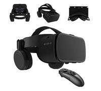 LONGLU Cuffie VR per telefono per realtà virtuale con telecomando, occhiali video VR 3D per film e giochi, compatibili con telefoni iPhone Android (nero)