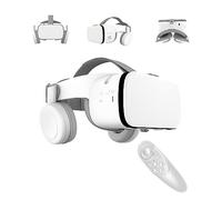 LONGLU Cuffie VR per telefono per realtà virtuale con telecomando, occhiali video VR 3D per film e giochi, compatibili con telefoni iPhone Android (bianco)