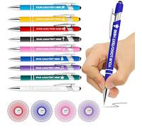 longnili 12/50/100/200/500 Penne a sfera personalizzate con punta stilo, logo inciso personalizzato o penna con messaggio per promozioni aziendali, regali (opzioni multicolore)