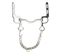 LONGONGAN Museruola in Acciaio Inox per Cavallo, museruola a briglie con Gancio a Rullo e Catena, museruola antiruggine di Facile Controllo per l’addestramento e l’Equitazione, Design Senza