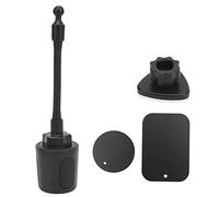 LONGONGAN Supporto universale magnetico per telefono da tazza in auto, supporto wireless per telefono con collo d’oca regolabile a 360°, supporto a tazza con forte magnete per smartphone, (Nera)