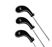 LONGRIDGE 4-Sw+Gw Long Neck Neoprene Golf Iron Covers Set - Argento/Nero