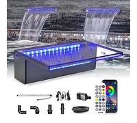 Longrun Fontana all'aperto della Piscina della Luce a LED Multicolore di Controllo App della Cascata 30cm, cascate acriliche dello Stagno di caratteristica dell'Acqua per la Decorazione del Giardino