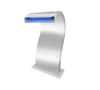 LONGRUN Funga da nuoto in acciaio inossidabile a goccia a cascata a S Fountana con luce a led che cambia il colore, kit di cascate di laghetto per esterni per piscina da giardino -24x51.5x30cm