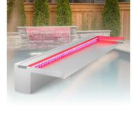 Longrun Spillo delle cascate in Acciaio Inossidabile, Luce a LED controllata da App Fontana da Piscina all'aperto, Kit di fontane per sfiora d'Acqua Koi per laghetta koi-90cm
