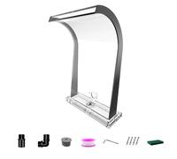 LONGRUNNEW Cascata troppopieno acrilico piscina fontana piegata con accessori, stagno, cascate, a forma di S, per esterni, troppopieno, per giardino, terrazza, piscina, decorazione, altezza 51 cm