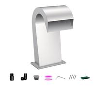 LONGRUNNEW Fontana curva per piscina a cascata in acciaio inossidabile con accessori, cascate a forma di S, per esterni, per giardino, patio, piscina, decorazione, 32 cm di altezza