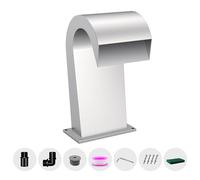 LONGRUNNEW Fontana curva per piscina a cascata in acciaio inossidabile con accessori, per laghetti, cascate a forma di S, per esterni, fontana per giardino, patio, piscina, decorazione, 42,5 cm di