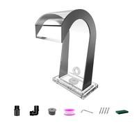 LONGRUNNEW Fontana curva per piscina a cascata in acrilico, con accessori, per laghetti, cascate a forma di S, per esterni, fontane per giardino, patio, piscina, decorazione, 42 cm di altezza