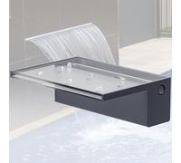 LONGRUNNEW Kit per cascata artificiale, da 30 cm, in acrilico, con accessori, uscita dell’acqua da 20 cm di larghezza, per piscina, giochi d’acqua, giardino, patio, decorazione da laghetto