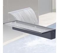 LONGRUNNEW Kit per cascata artificiale, da 60 cm, in acrilico, con accessori, uscita dell’acqua da 20 cm di larghezza, per piscina, giochi d’acqua, giardino, patio, decorazione da laghetto