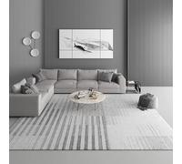 LONGSAO Tappeto Salotto Grandi 180 x 200 cm Tappeti Antiscivolo per Camera da Letto Sala da Pranzo Soggiorno Corridoio Linee geometriche moderne grigie