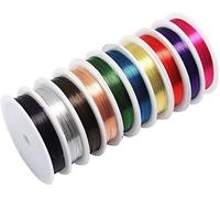 Longsing Filo di Rame Fili di Perline di Rame 10 Rotoli di Kit di Avvolgimento Filo per Gioielli Artigianali per Colori Misti 0,3 mm