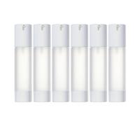 LONGWAY 6 flaconi a pompa airless, 50 ml, vuoti, trasparenti, da viaggio, per fondotinta, essenze, lozioni