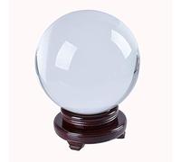 LONGWIN Sfera di cristallo K9 200 mm puntelli per fotografia trasparente con supporto in legno rotante rosso, confezione regalo