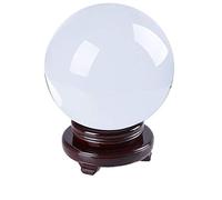 Longwin, Sfera di cristallo K9 da 150 mm di diametro, accessorio fotografico trasparente con supporto rotante rosso in legno e scatola di imballaggio