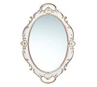 LONGWIN Specchio da parete ovale vintage bianco per decorazione della parete, piccoli specchi da parete decorativi decorativi da appendere per soggiorno/camera da letto, specchio ovale decorativo