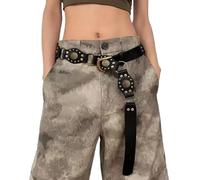 Longwu Cinture Western da Donna - Cinture in PU Borchiate con Rivetti Vintage Cintura da Donna Cowgirl Punk per Pantaloni Hip Hop Jeans Abiti