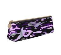 Longzehao American Camouflage Viola Stampa Semplice Triangolare Penna Caso Sacchetto di Immagazzinaggio per Forniture per Ufficio, Cosmetici, Articoli, Bianco, One Size, Art Deco