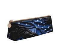 Longzehao American Thin Blue Line Bandiera Stampa Semplice triangolare Penna caso Borsa di immagazzinaggio per forniture per ufficio, cosmetici, articoli da toeletta, Bianco, One Size, Art Deco