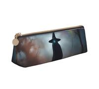 Longzehao Arcobaleno Halloween Fantasma Cappello Strega Ragni Stampa Semplice Triangolare Penna Caso Sacchetto di Immagazzinaggio per Forniture per Ufficio, Cosmetici, Bianco, One Size, Art Deco