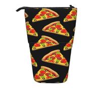 Longzehao Astuccio telescopico con stampa di pizza gustosa, portapenne, custodia pop up, custodia portatile in piedi, Nero, One Size
