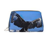 Longzehao Bald Eagle1 - Trousse in pelle con cerniera, per cosmetici, organizer da viaggio, per articoli da toeletta, colore bianco, taglia unica, Bianco, One Size