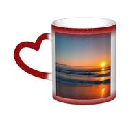 Longzehao Bella tazza in ceramica con stampa oceano che cambia colore nel cielo, tazze che cambiano il calore tazza da caffè tazza da tè.