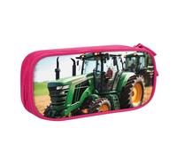 Longzehao Big Capacity Company - Astuccio per matite con stampa trattore agricolo, doppio strato, con cerniera, astuccio per trucchi, organizer