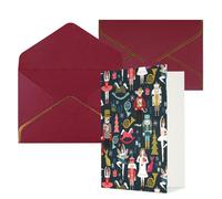 Longzehao Biglietti di auguri per tutte le occasioni da donna, con stampa di balletto schiaccianoci e danza natalizia, interno vuoto, con busta, adatti per amici di famiglia