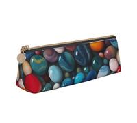 Longzehao Borsa di immagazzinaggio della cassa della penna triangolare semplice della stampa del marmo colorato per le forniture dell'ufficio, i cosmetici, gli articoli, Bianco, One Size, Art Deco