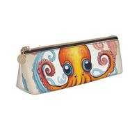 Longzehao Borsa di immagazzinaggio della cassa della penna triangolare semplice della stampa del polpo di colore per le forniture dell'ufficio, i cosmetici, gli articoli da, Bianco, One Size, Art Deco