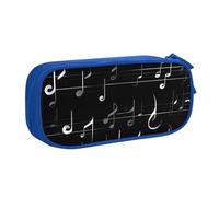 LONGZEHAO Cassa nera della matita della stampa delle note di musica di grande capacità, organizzatore del sacchetto di trucco della scatola di matita della chiusura