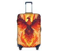 Longzehao Copertura elastica da viaggio per bagagli, stampa fenice, copertura protettiva per valigia con cerniera., bianco, Large