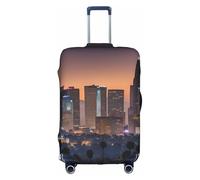 Longzehao Copertura elastica per bagagli da viaggio, Los Angeles Skyline Print, custodia protettiva con cerniera., Bianco/Giardino opulento, m