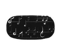 LONGZEHAO Custodia per penne rettangolare con stampa di note musicali nere per forniture per ufficio, cosmetici, articoli da toeletta