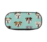 LONGZEHAO Divertente borsa rettangolare con stampa di bulldog inglese semplice custodia per forniture per ufficio, cosmetici, articoli da toeletta