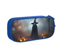 LONGZEHAO Grande capacità arcobaleno Halloween fantasma strega cappello ragni stampa matita caso,doppio strato cerniera matita box trucco sacchetto organizzatore
