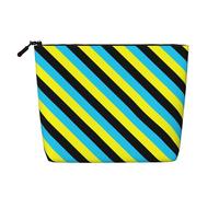 Longzehao Grande capacità Bandiera del Sultanato di Burongan Stampa Canapa Finta, Borsa per il trucco, Borsa da Viaggio, Borsa da toilette con Cerniera., Nero, Taglia Unica, Nero, One Size