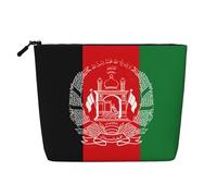 Longzehao Grande capacità bandiera dell'Afghanistan stampa canapa finta, borsa per il trucco, borsa da viaggio, borsa da toilette con cerniera.