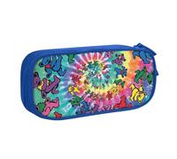 Longzehao Grande capacità Dancing orso del Ringraziamento stampa cassa della matita, doppio strato cerniera matita scatola di trucco sacchetto organizzatore