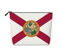 Longzehao Grande capacità Florida State Flag Print Fake Hemp,Makeup Bag,Travel Bag Pouch,Toiletry Bag Bag con Zipper., Nero, Taglia Unica, Nero, One Size