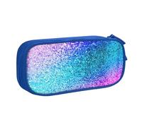 LONGZEHAO Grande capacità Glitter Sequin Spot stampa Pencil Case, doppio strato cerniera matita box trucco Pouch Organizer