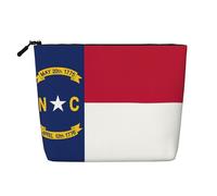 Longzehao Grande capacità North Carolina State Flag Print Fake Hemp,Makeup Bag,Travel Bag Pouch,Toiletry Bag Bag con Zipper., Nero, Taglia Unica, Nero, One Size